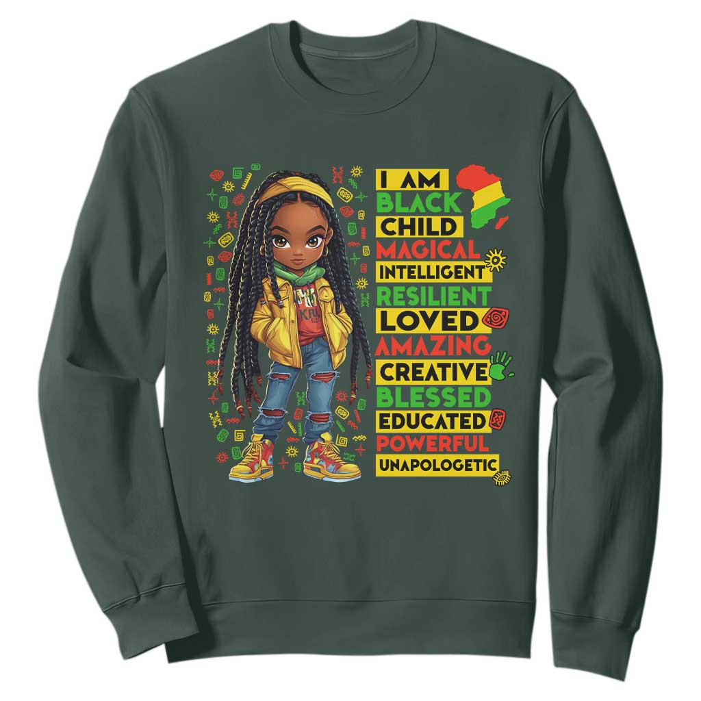 I Am Black Child Locd Girl Sweatshirt African Pride Black History Month TS02