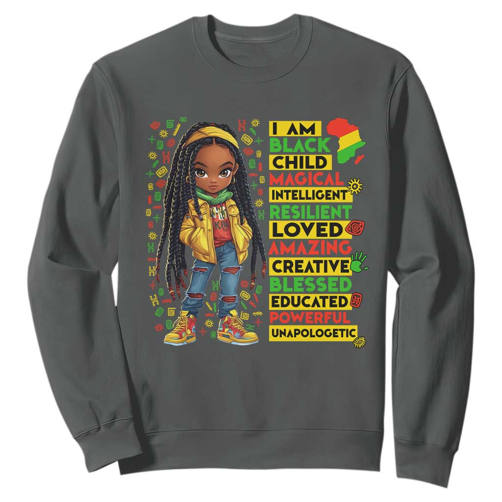 I Am Black Child Locd Girl Sweatshirt African Pride Black History Month TS02
