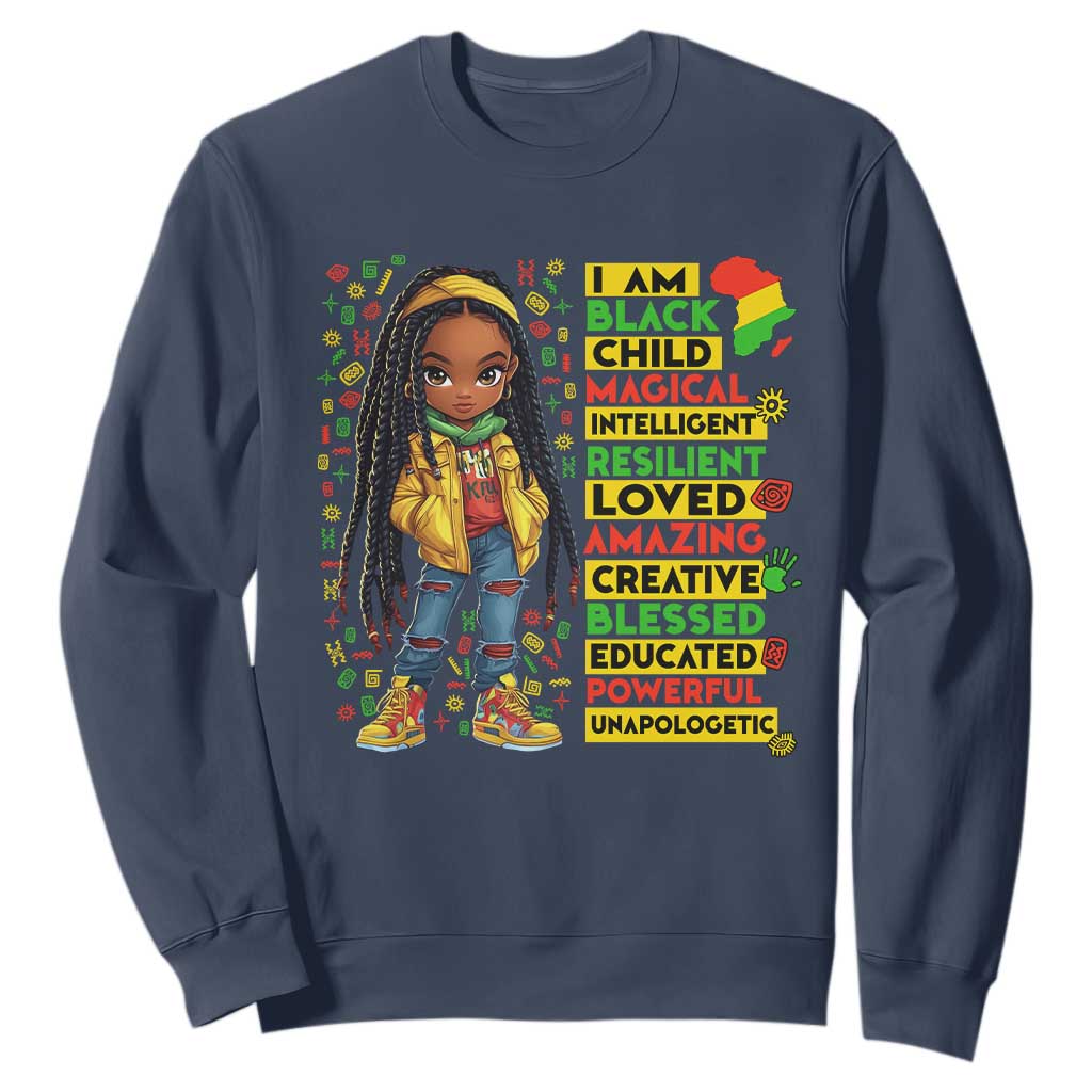 I Am Black Child Locd Girl Sweatshirt African Pride Black History Month TS02