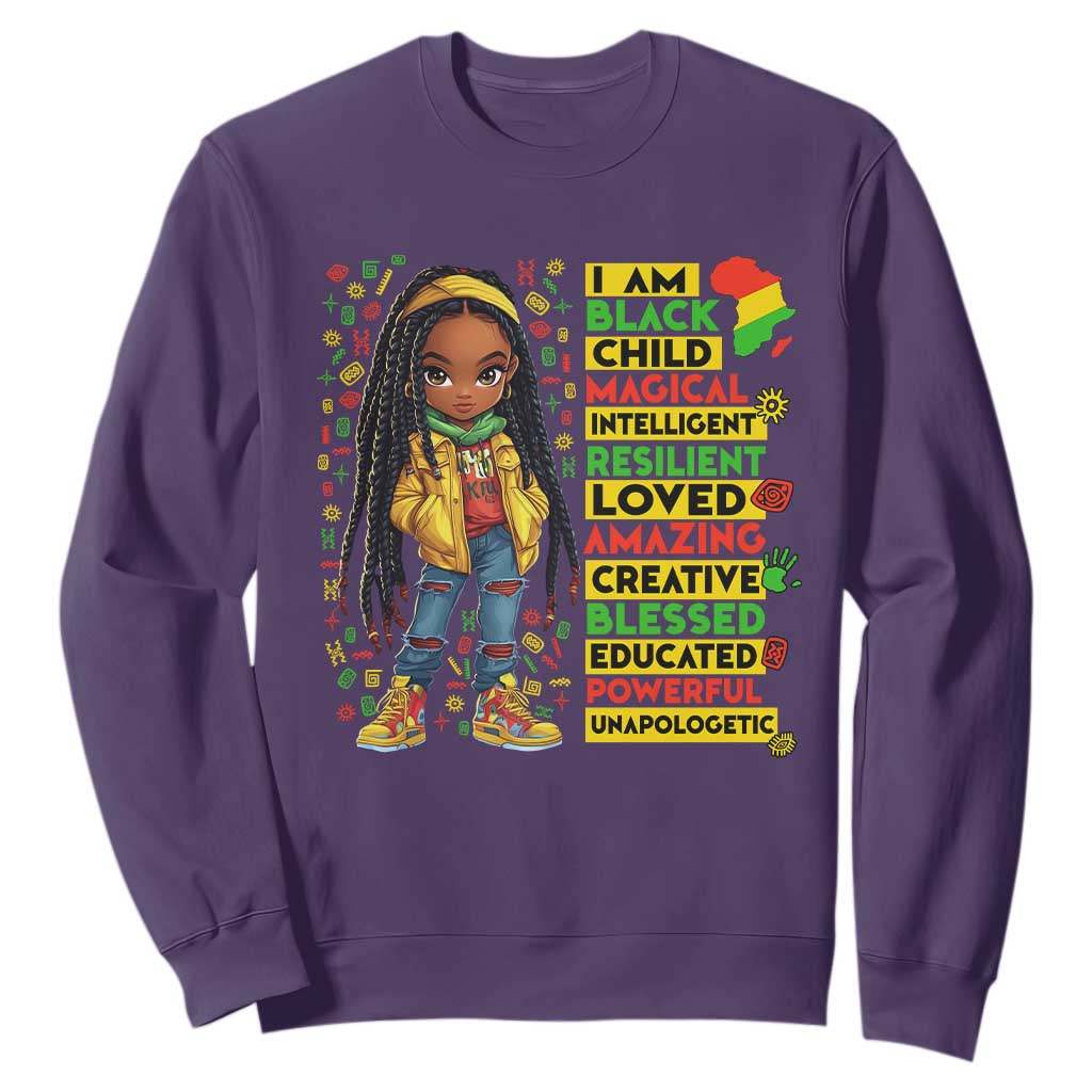 I Am Black Child Locd Girl Sweatshirt African Pride Black History Month TS02
