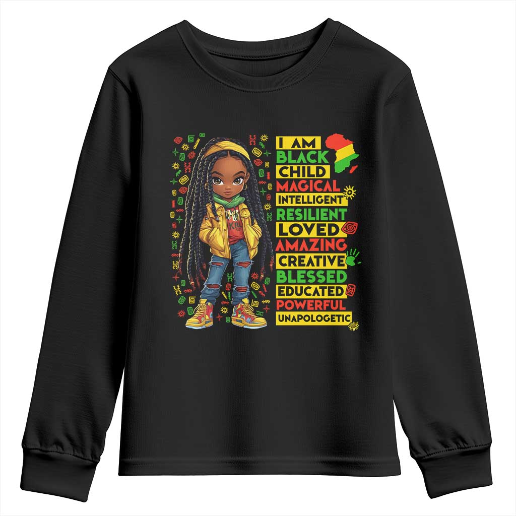 I Am Black Child Locd Girl Youth Sweatshirt African Pride Black History Month TS02