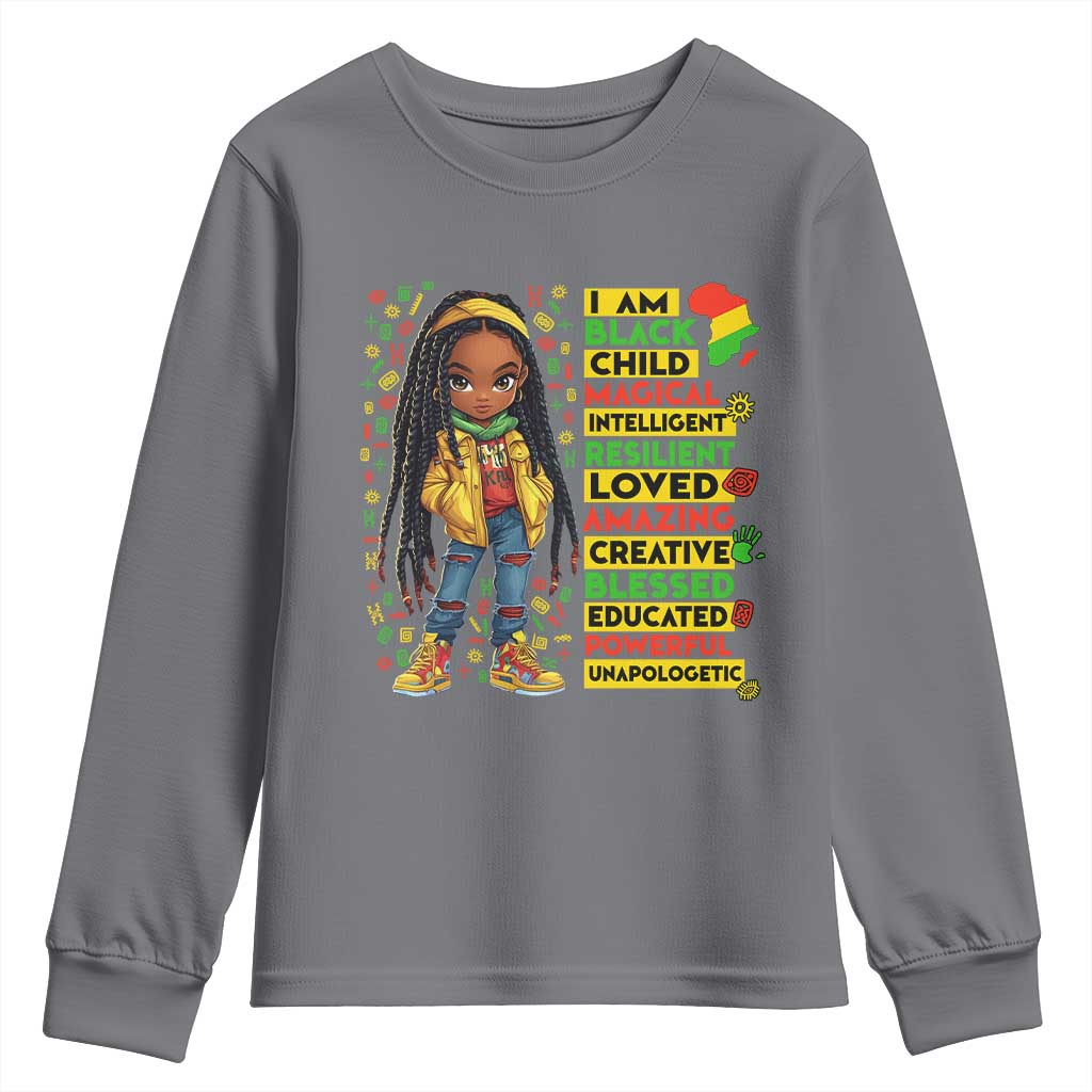 I Am Black Child Locd Girl Youth Sweatshirt African Pride Black History Month TS02