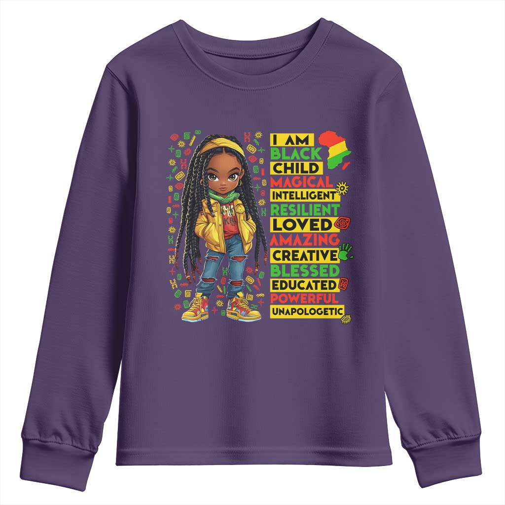 I Am Black Child Locd Girl Youth Sweatshirt African Pride Black History Month TS02
