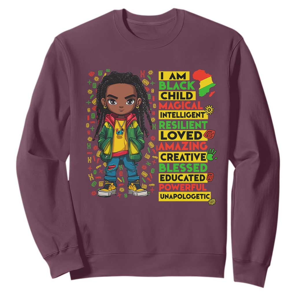I Am Black Child Locd Boy Sweatshirt African Pride Black History Month TS02