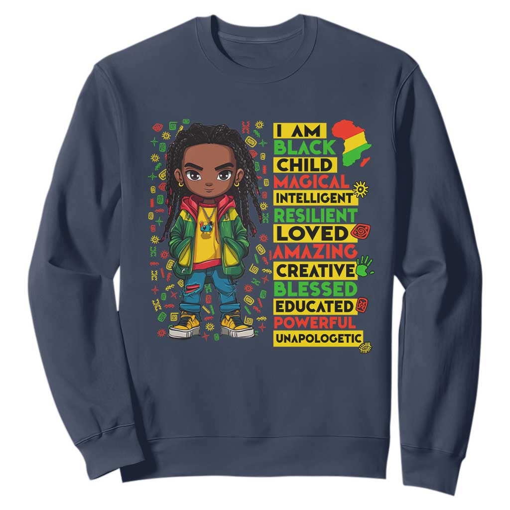 I Am Black Child Locd Boy Sweatshirt African Pride Black History Month TS02