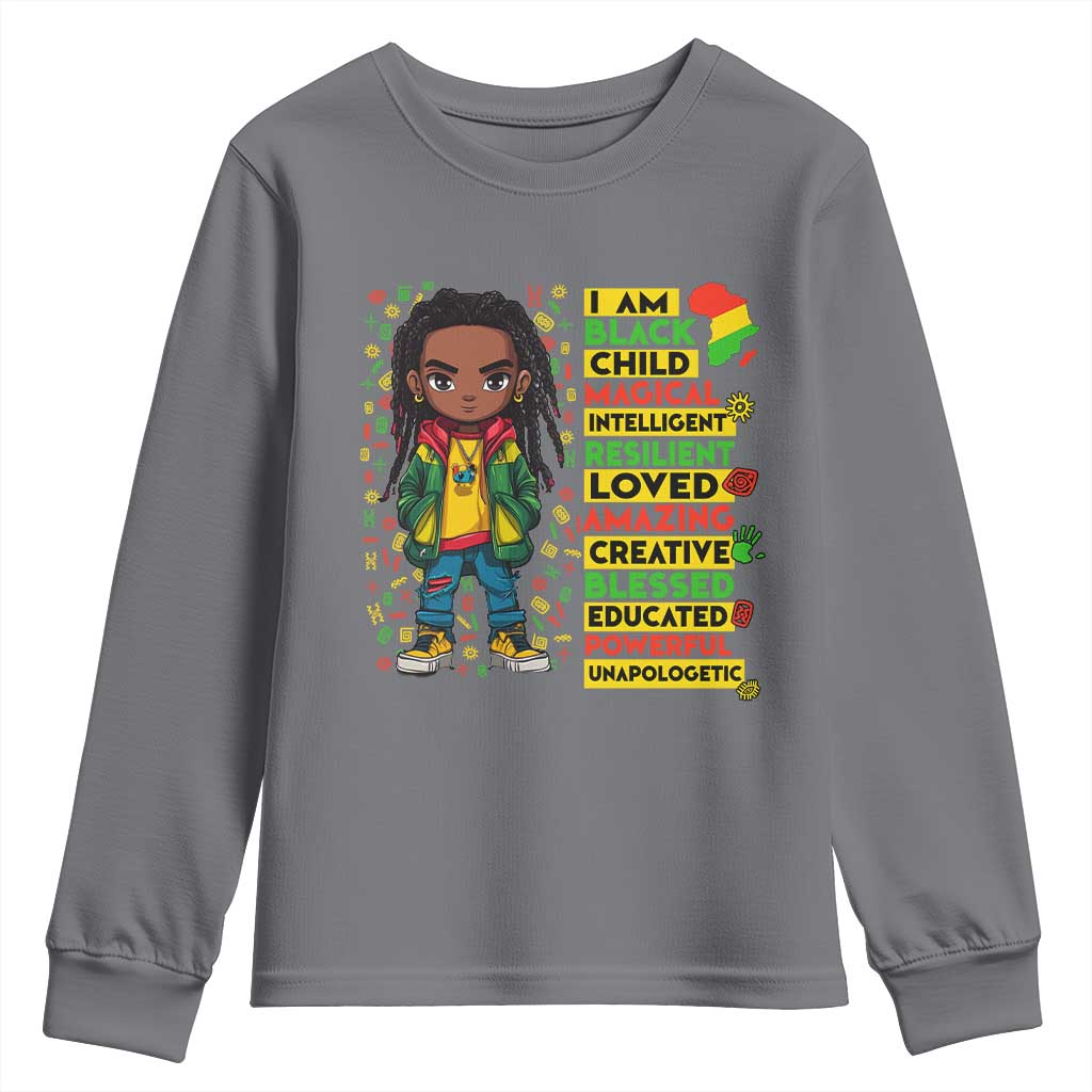 I Am Black Child Locd Boy Youth Sweatshirt African Pride Black History Month TS02