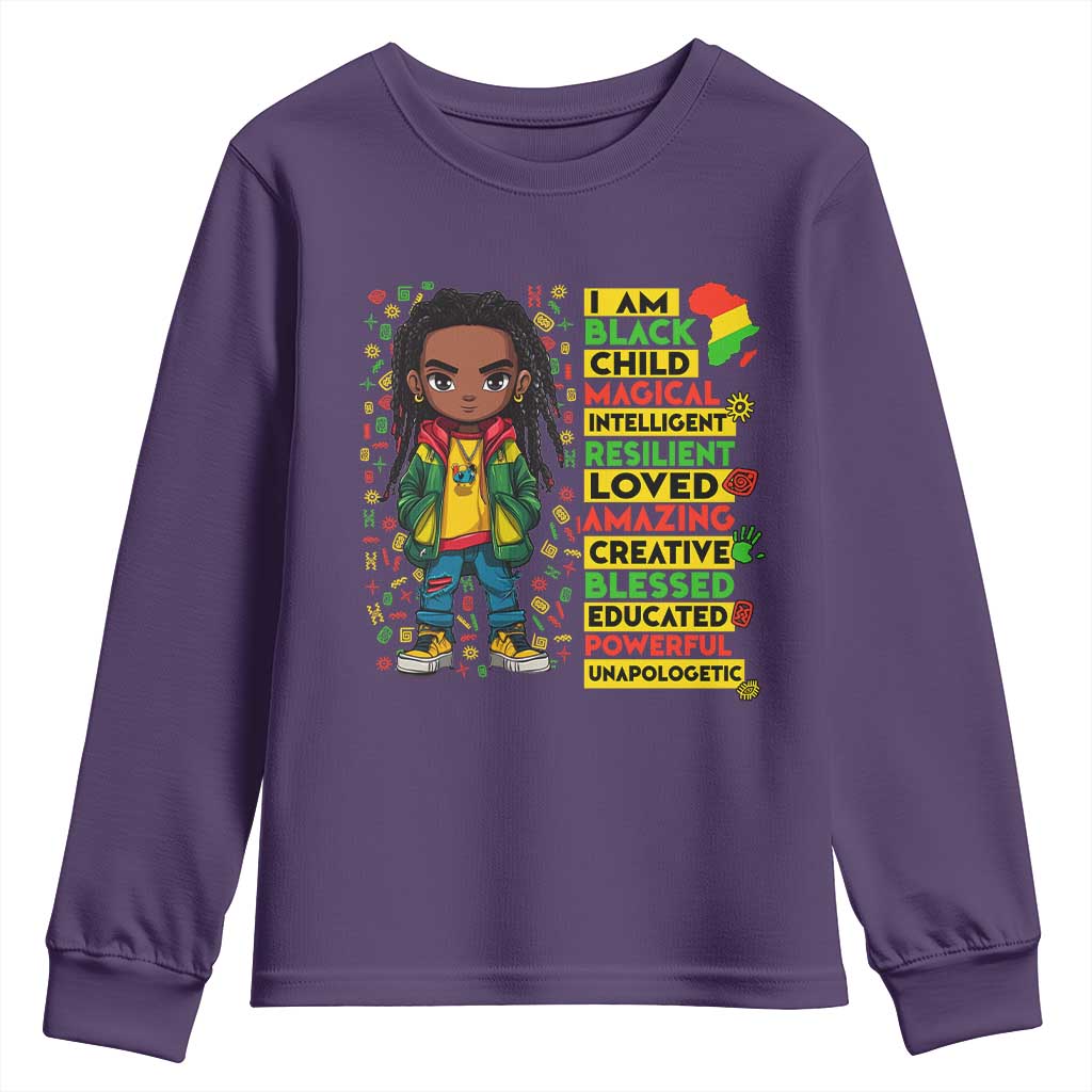 I Am Black Child Locd Boy Youth Sweatshirt African Pride Black History Month TS02