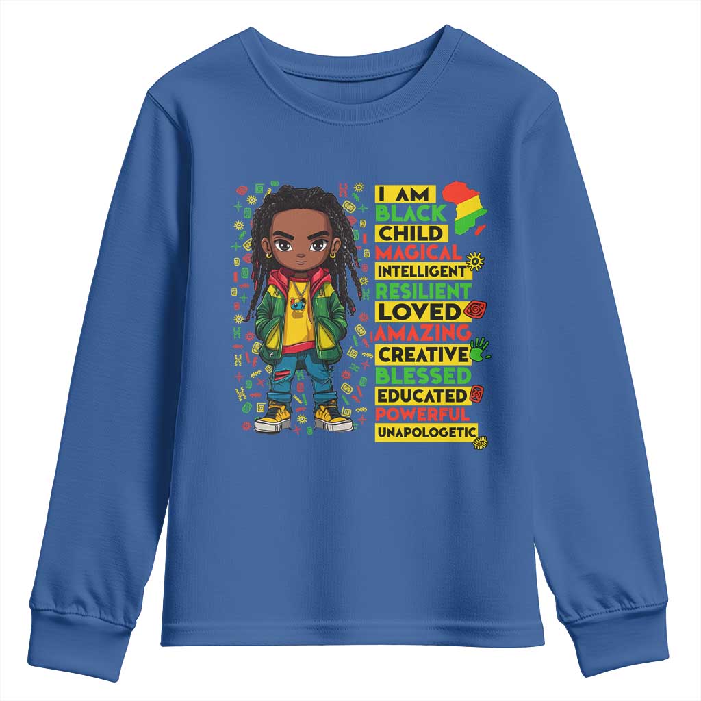 I Am Black Child Locd Boy Youth Sweatshirt African Pride Black History Month TS02
