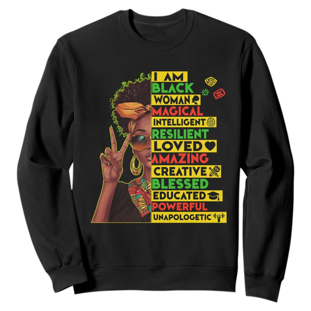 I Am Black Man Afro Sweatshirt African American Pride Black History Month TS02