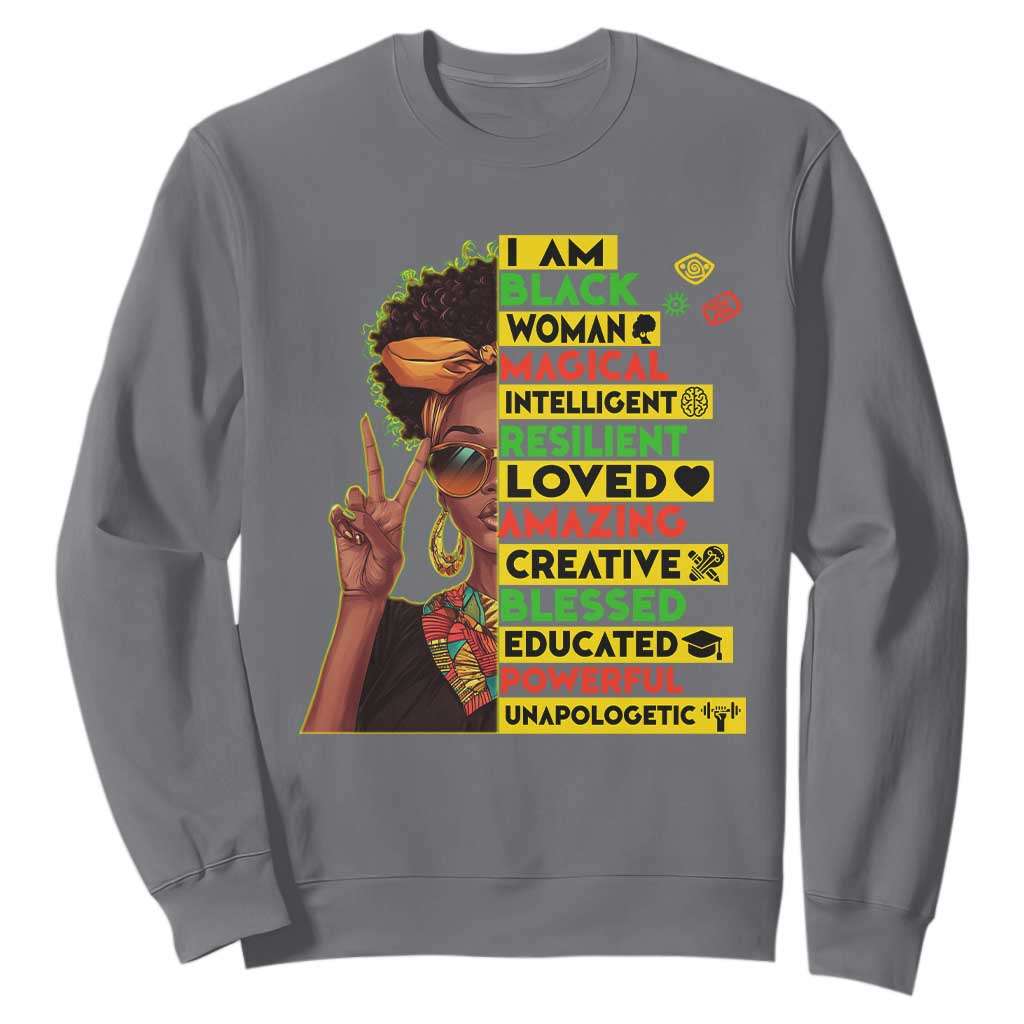 I Am Black Man Afro Sweatshirt African American Pride Black History Month TS02