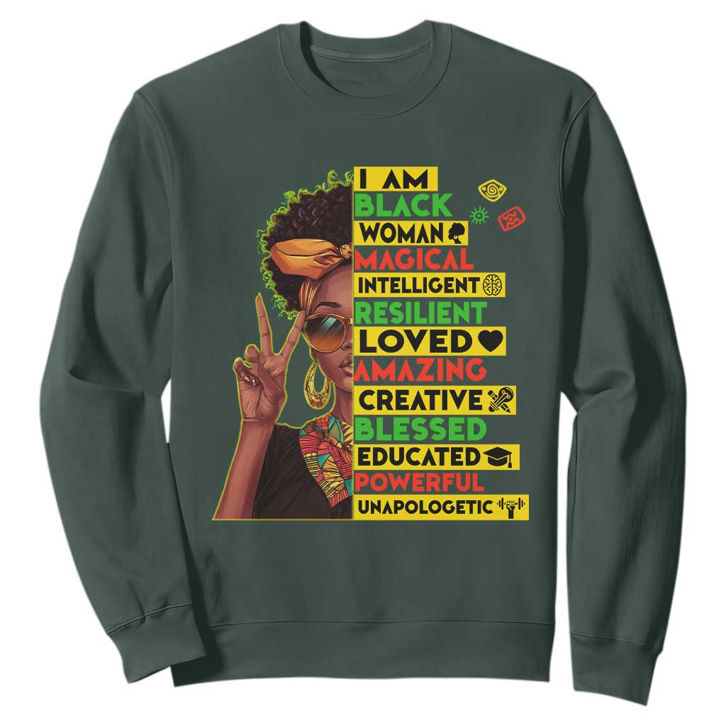 I Am Black Man Afro Sweatshirt African American Pride Black History Month TS02