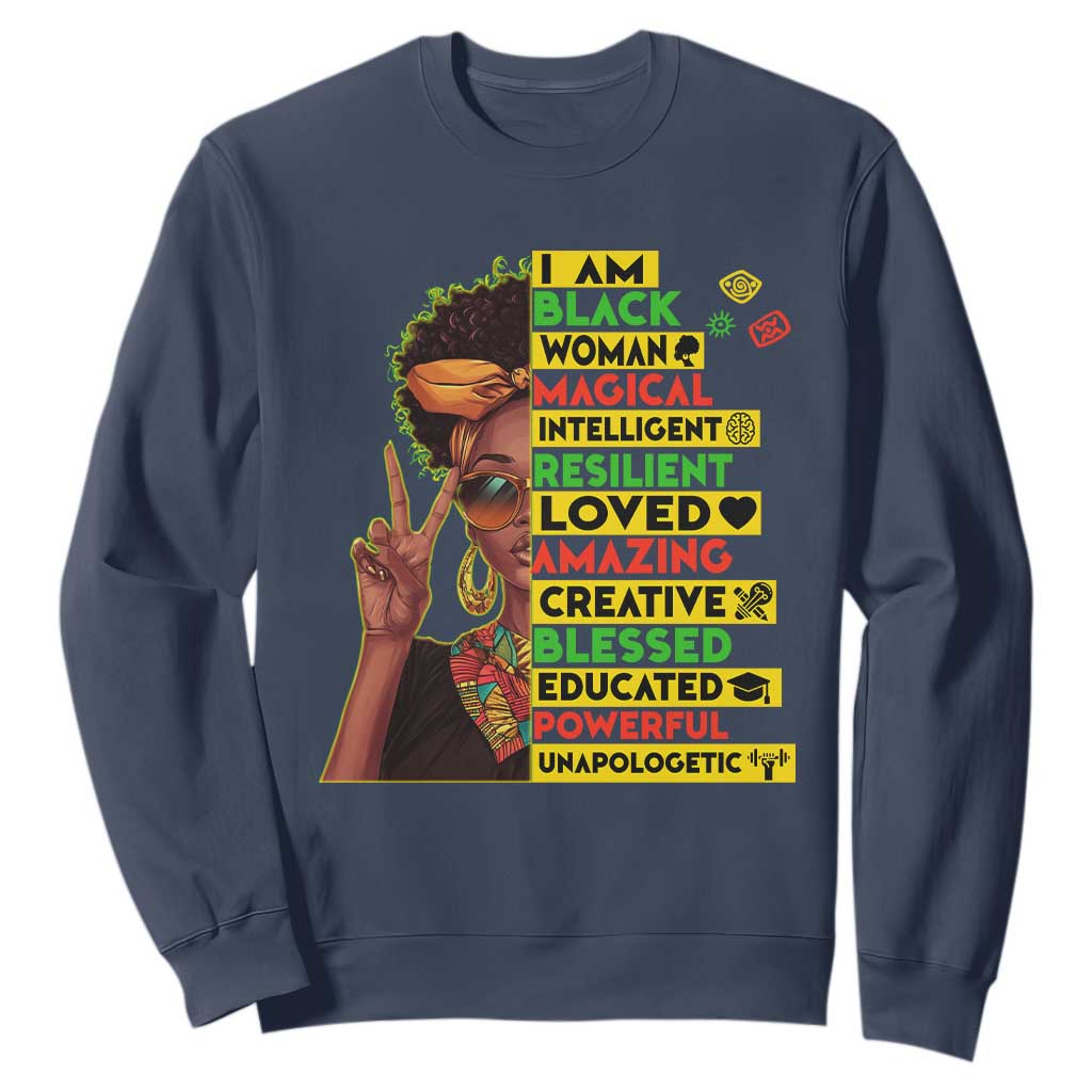 I Am Black Man Afro Sweatshirt African American Pride Black History Month TS02