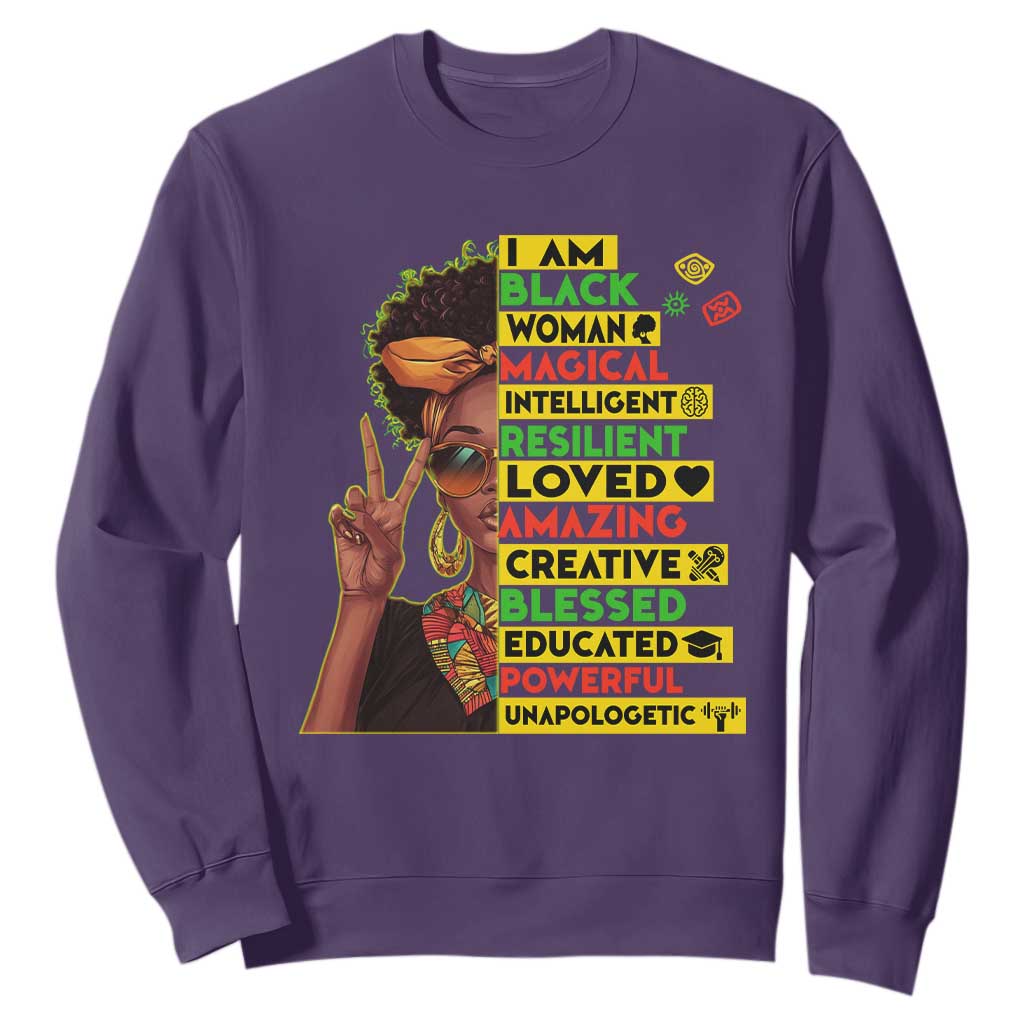 I Am Black Man Afro Sweatshirt African American Pride Black History Month TS02