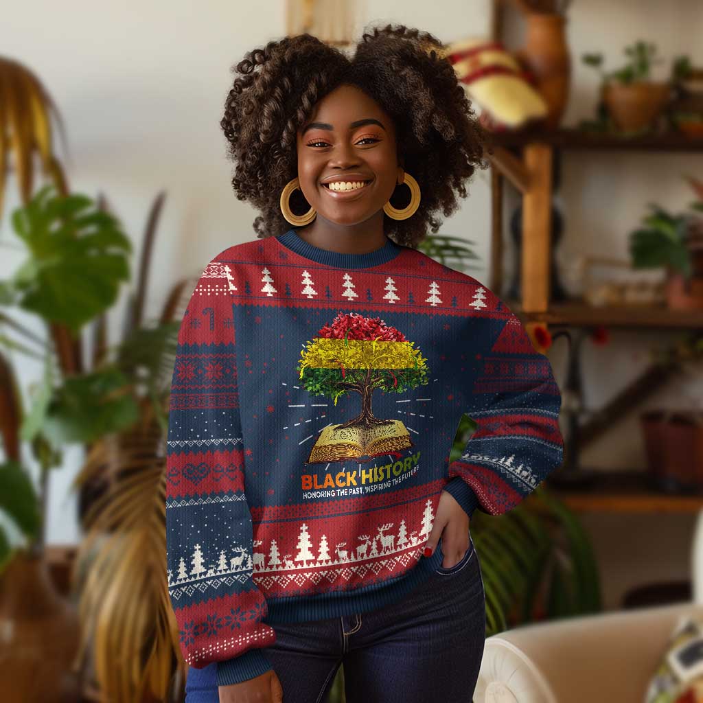 African Roots Pride Knit Sweatshirt Honoring The Past Inspiring The Future Black History Month TS02