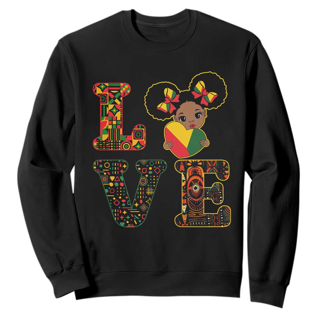 I Am Black Child Cute Girl Sweatshirt LOVE Black History Month Strong African Pride TS02