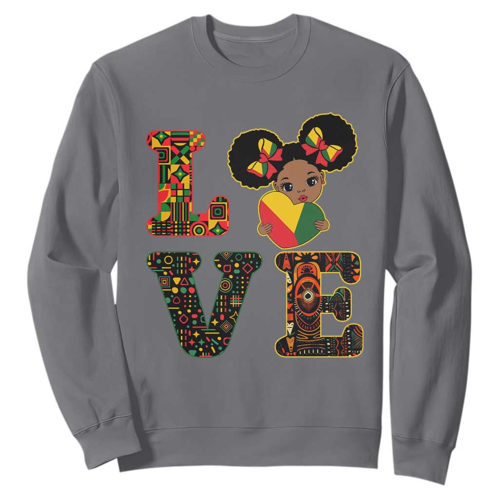 I Am Black Child Cute Girl Sweatshirt LOVE Black History Month Strong African Pride TS02