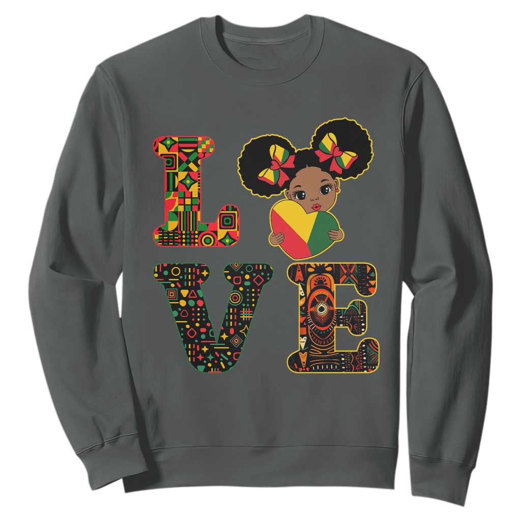 I Am Black Child Cute Girl Sweatshirt LOVE Black History Month Strong African Pride TS02