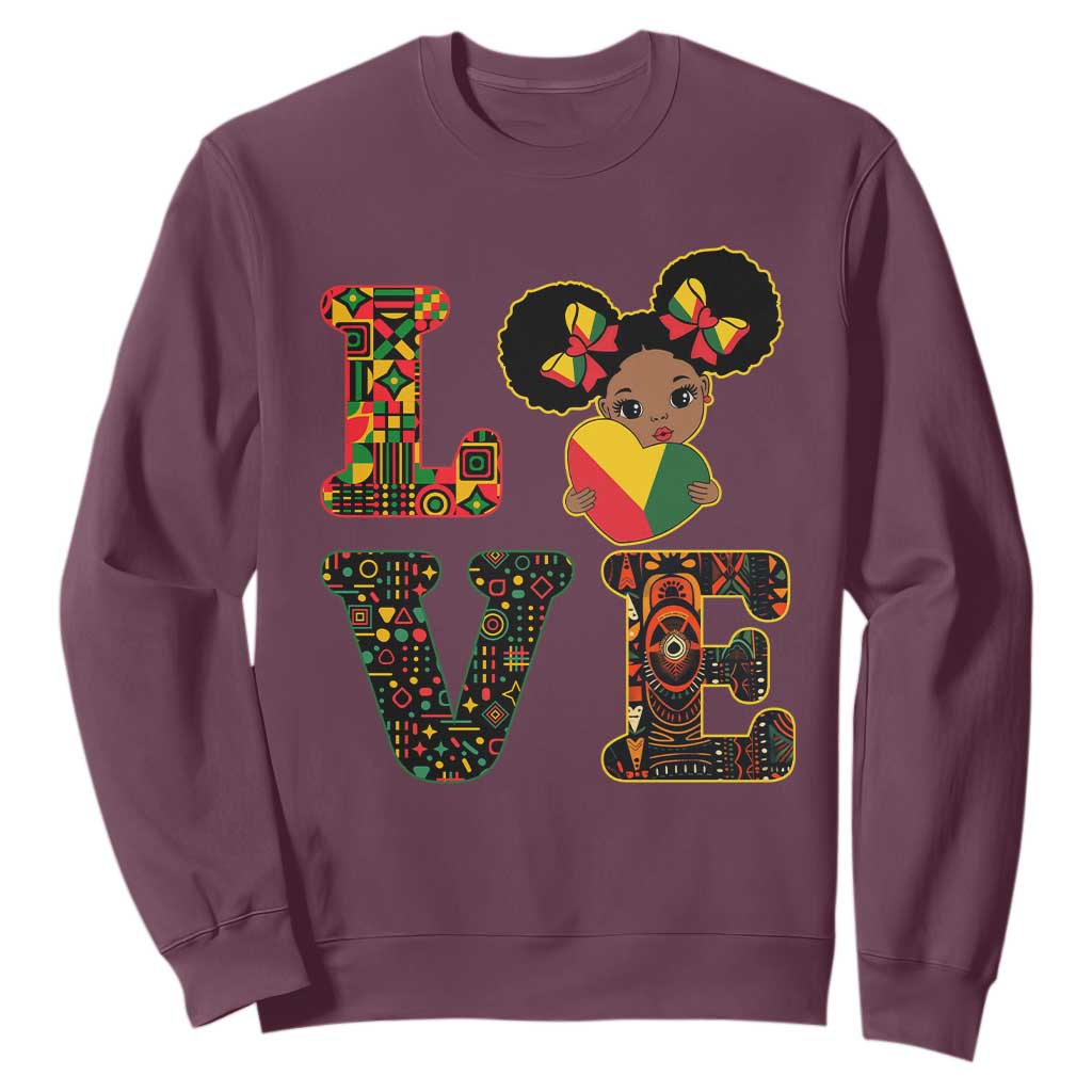 I Am Black Child Cute Girl Sweatshirt LOVE Black History Month Strong African Pride TS02