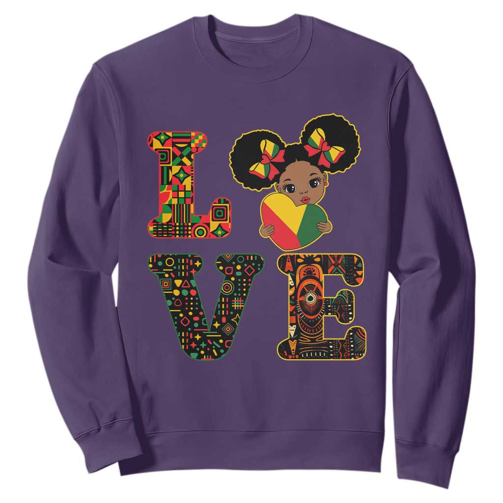 I Am Black Child Cute Girl Sweatshirt LOVE Black History Month Strong African Pride TS02