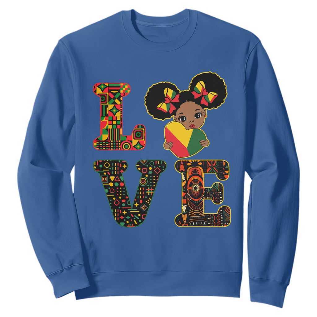 I Am Black Child Cute Girl Sweatshirt LOVE Black History Month Strong African Pride TS02