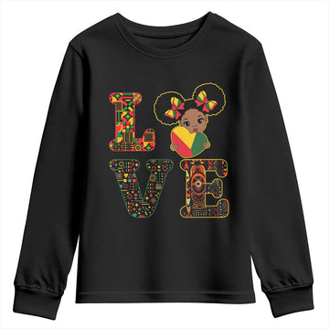 I Am Black Child Cute Girl Youth Sweatshirt LOVE Black History Month Strong African Pride TS02