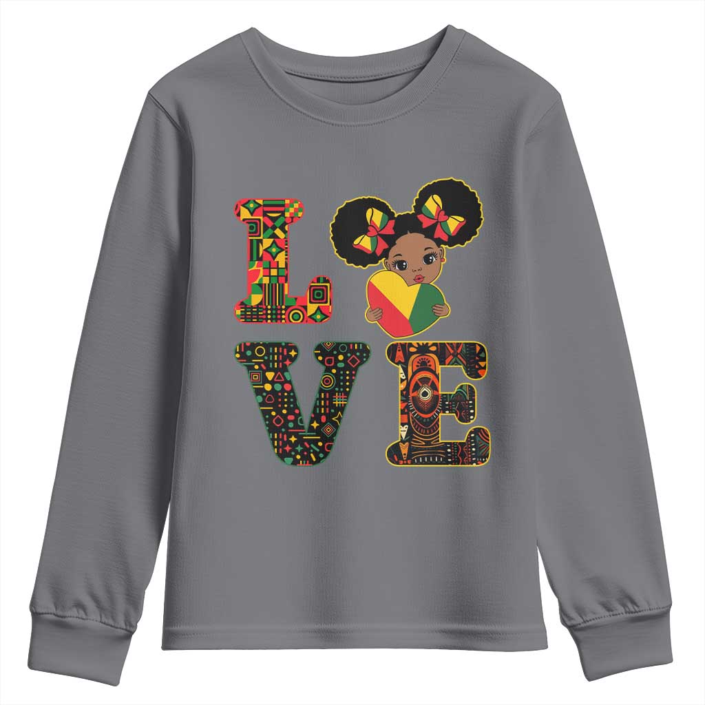 I Am Black Child Cute Girl Youth Sweatshirt LOVE Black History Month Strong African Pride TS02