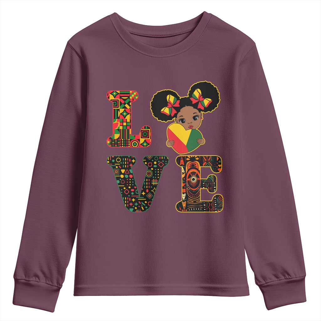 I Am Black Child Cute Girl Youth Sweatshirt LOVE Black History Month Strong African Pride TS02