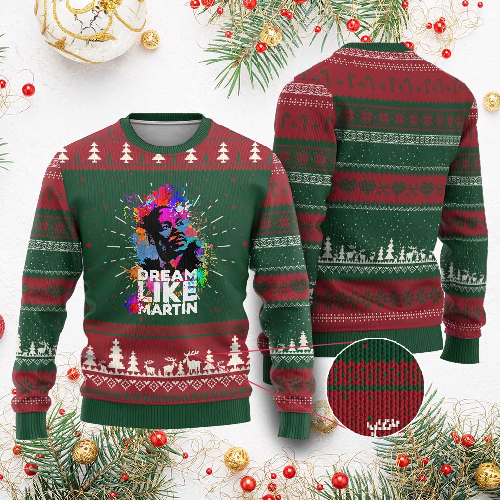 Dream Like Martin Knit Sweatshirt MLK American Civil Rights Leader Inspiration TS02