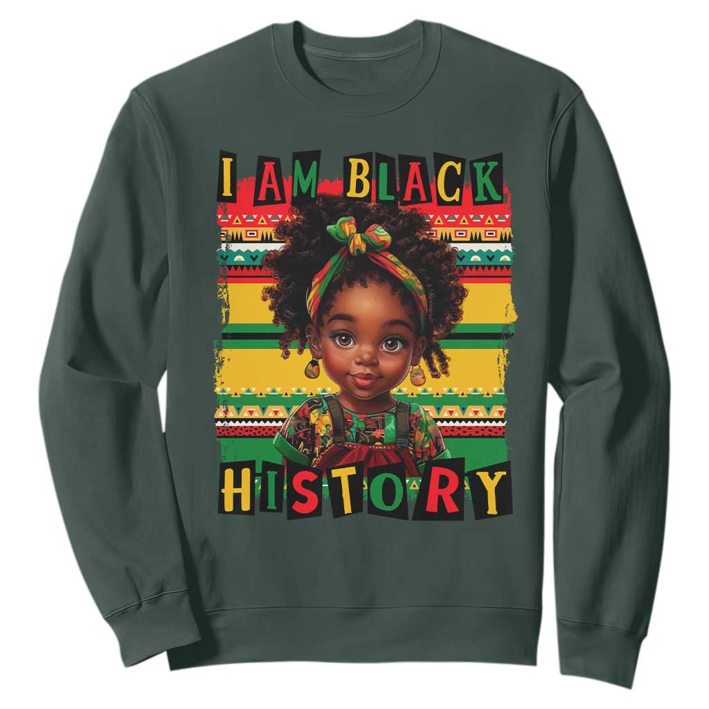 I Am Black History Sweatshirt Black Melanin Kids Girls TS02