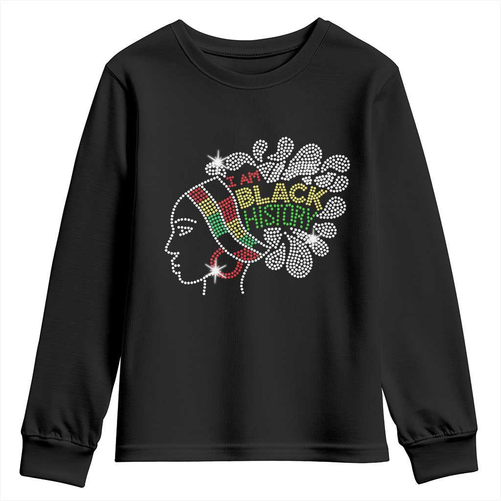 I Am Black History Youth Sweatshirt Black Girl Sparkling TS02