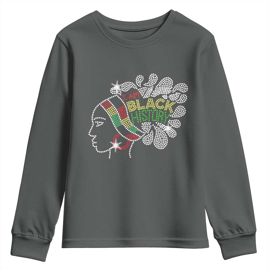 I Am Black History Youth Sweatshirt Black Girl Sparkling TS02