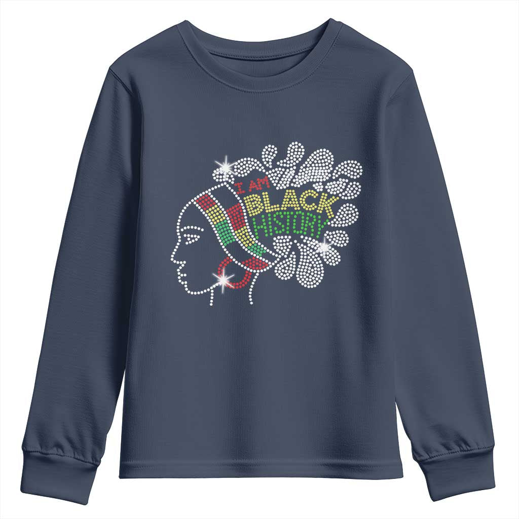 I Am Black History Youth Sweatshirt Black Girl Sparkling TS02