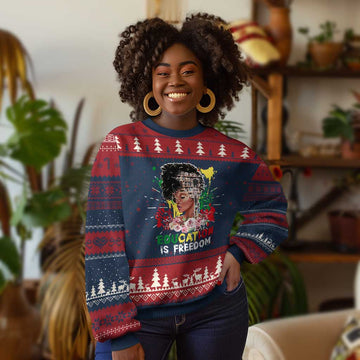Education Is Freedom Knit Sweatshirt Black Educated Girls African American TS02