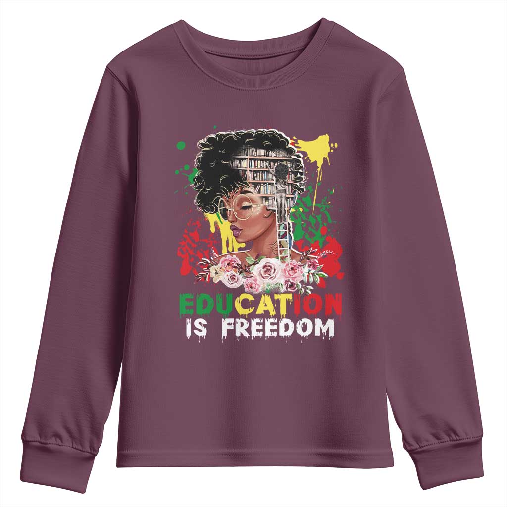 Education Is Freedom Youth Sweatshirt Black Educated Girls African American TS02