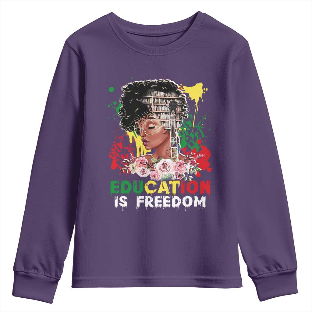 Education Is Freedom Youth Sweatshirt Black Educated Girls African American TS02
