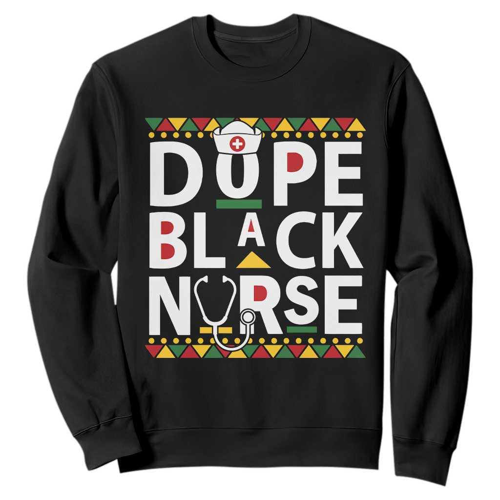Dope Black Nurse Sweatshirt Proud Afro Melanin RN TS02