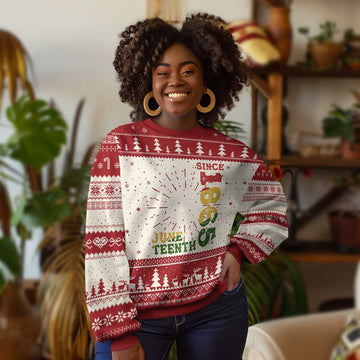 Juneteenth Since 1865 Knit Sweatshirt Freedom Black History Independence Day TS02
