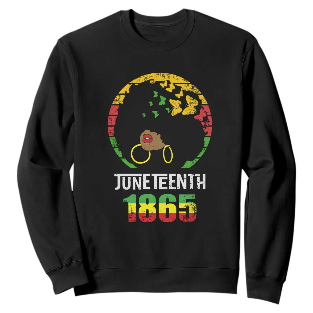 Juneteenth 1865 Sweatshirt Retro Black Woman Pride TS02