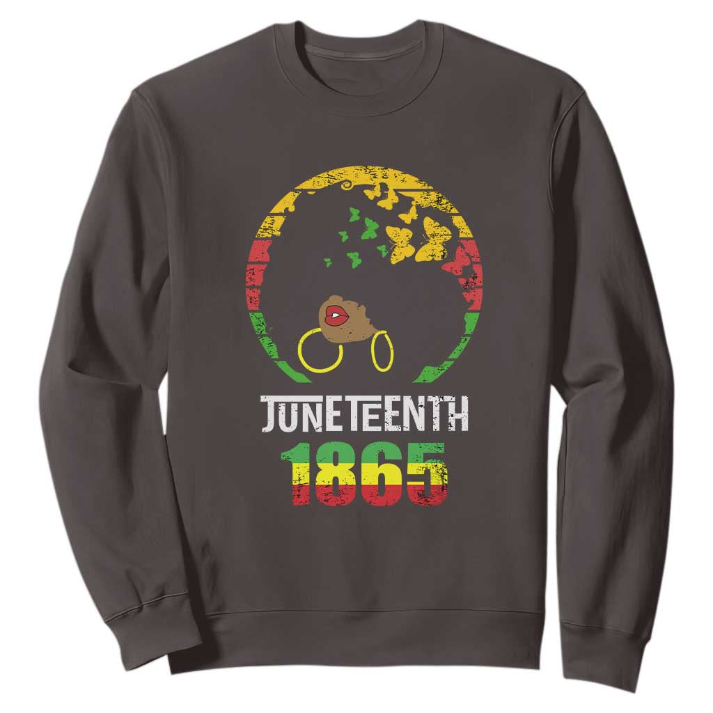 Juneteenth 1865 Sweatshirt Retro Black Woman Pride TS02
