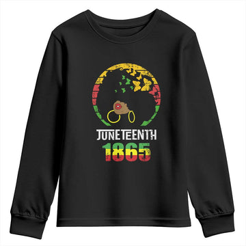 Juneteenth 1865 Youth Sweatshirt Retro Black Woman Pride TS02