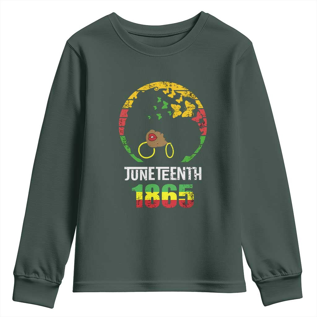 Juneteenth 1865 Youth Sweatshirt Retro Black Woman Pride TS02