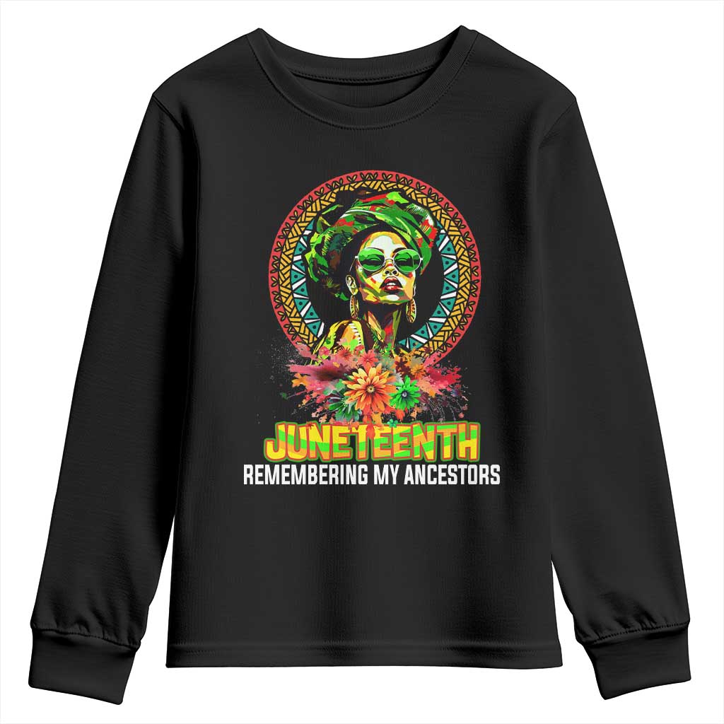 Juneteenth 1865 Youth Sweatshirt Remembering Ancestors African American Woman TS02