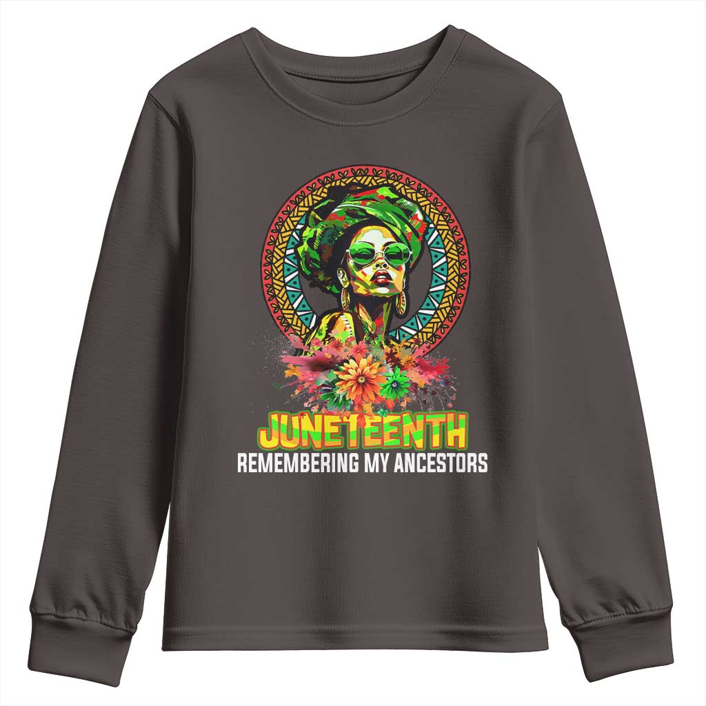 Juneteenth 1865 Youth Sweatshirt Remembering Ancestors African American Woman TS02