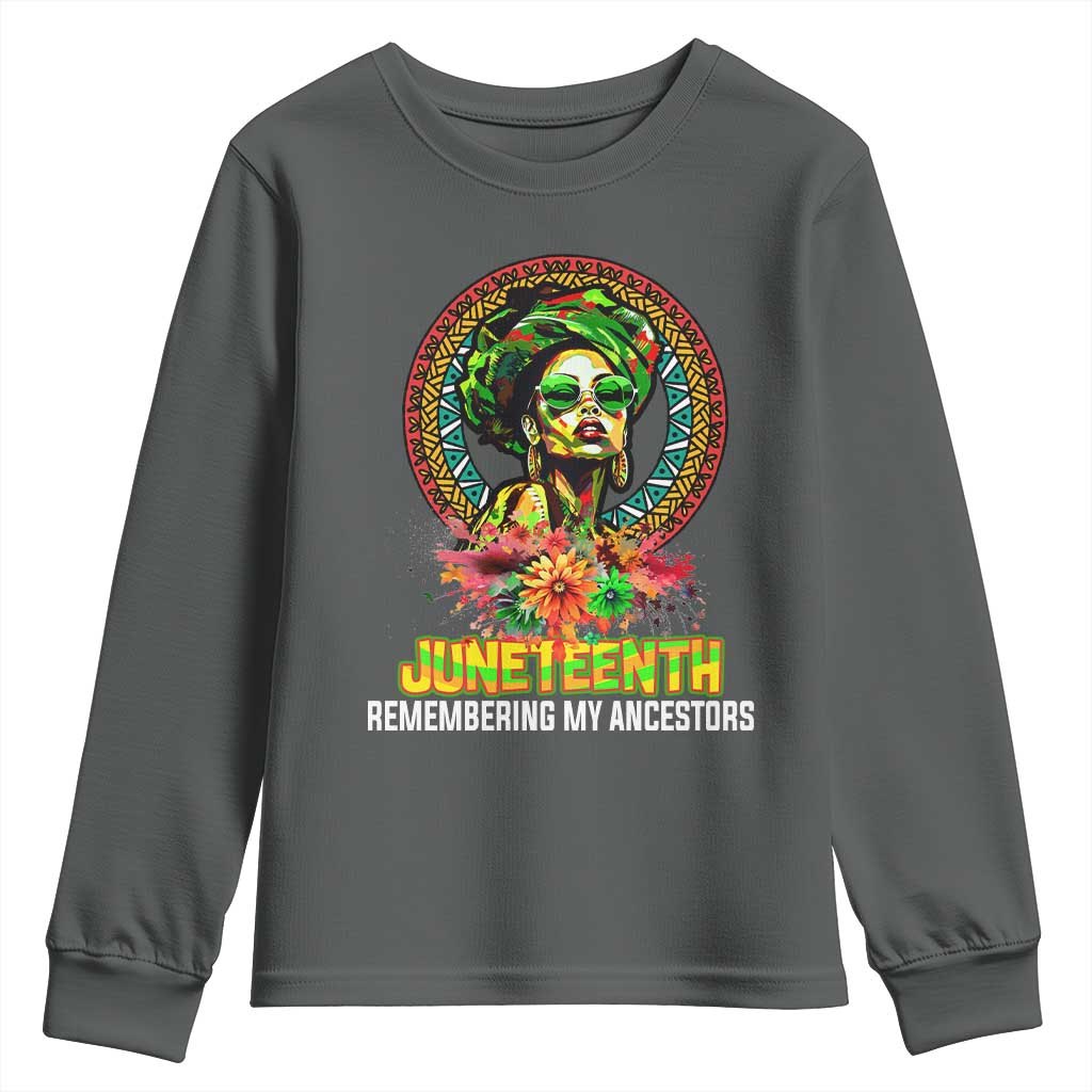 Juneteenth 1865 Youth Sweatshirt Remembering Ancestors African American Woman TS02