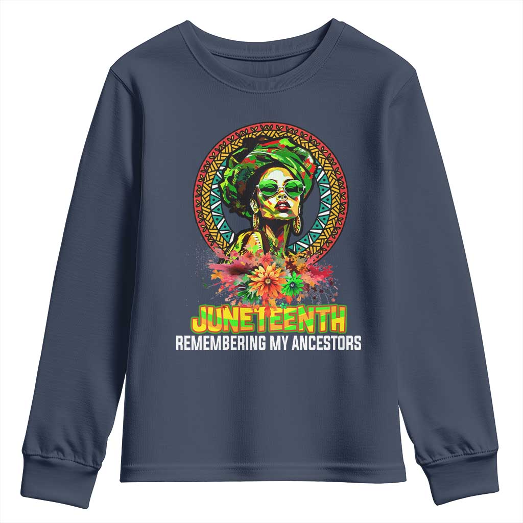 Juneteenth 1865 Youth Sweatshirt Remembering Ancestors African American Woman TS02