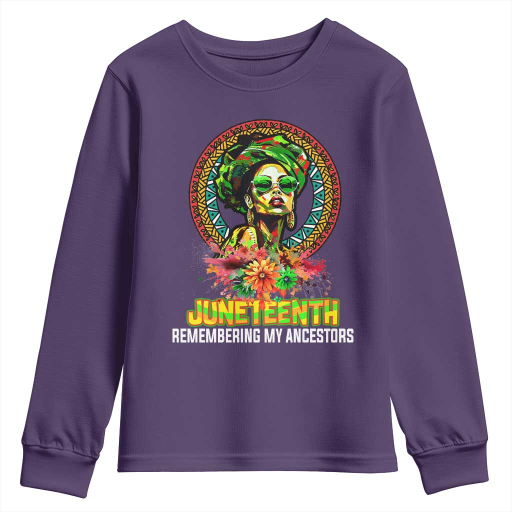 Juneteenth 1865 Youth Sweatshirt Remembering Ancestors African American Woman TS02
