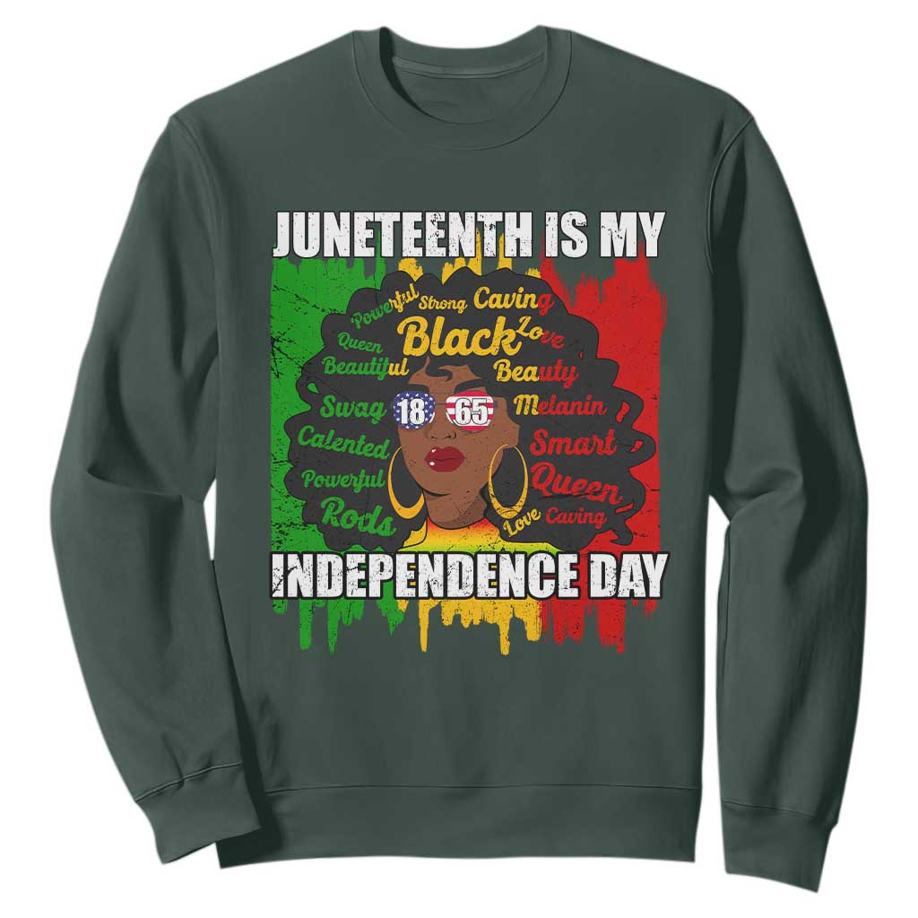 Juneteenth Is My Independence Day Sweatshirt Since 1865 African American Woman TS02