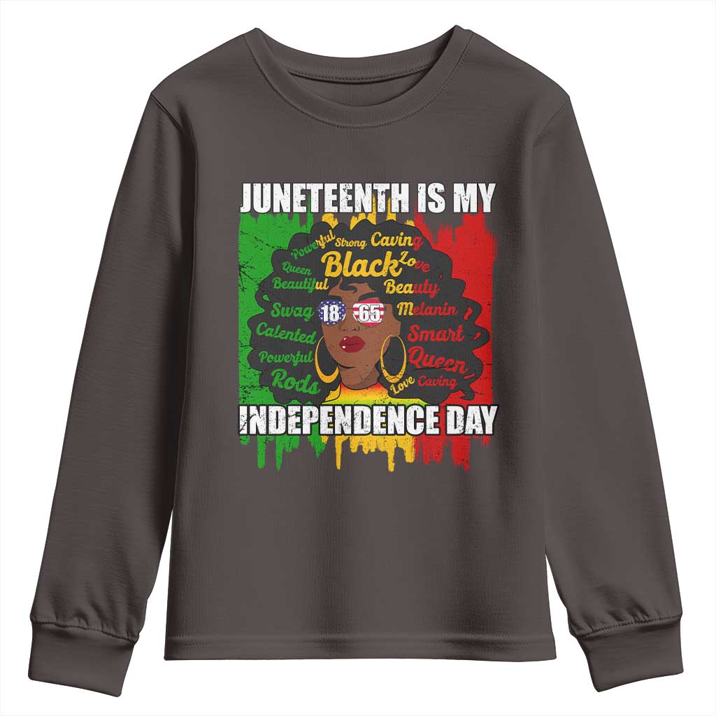 Juneteenth Is My Independence Day Youth Sweatshirt Since 1865 African American Woman TS02