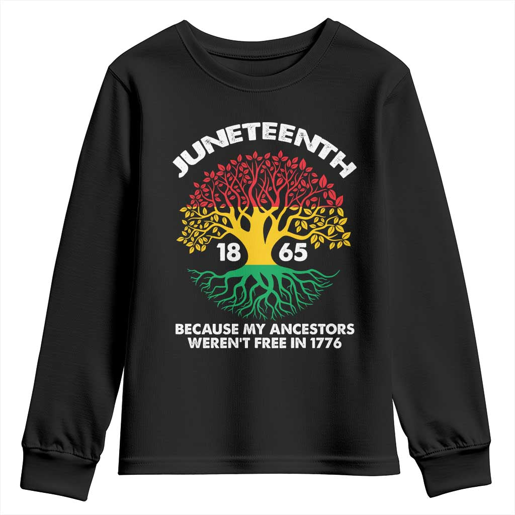 Juneteenth 1865 Youth Sweatshirt Because My Ancestor Weren't Free In 1776 African American Roots TS02