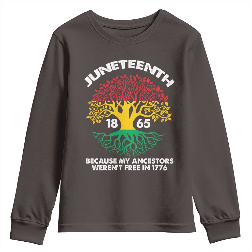 Juneteenth 1865 Youth Sweatshirt Because My Ancestor Weren't Free In 1776 African American Roots TS02